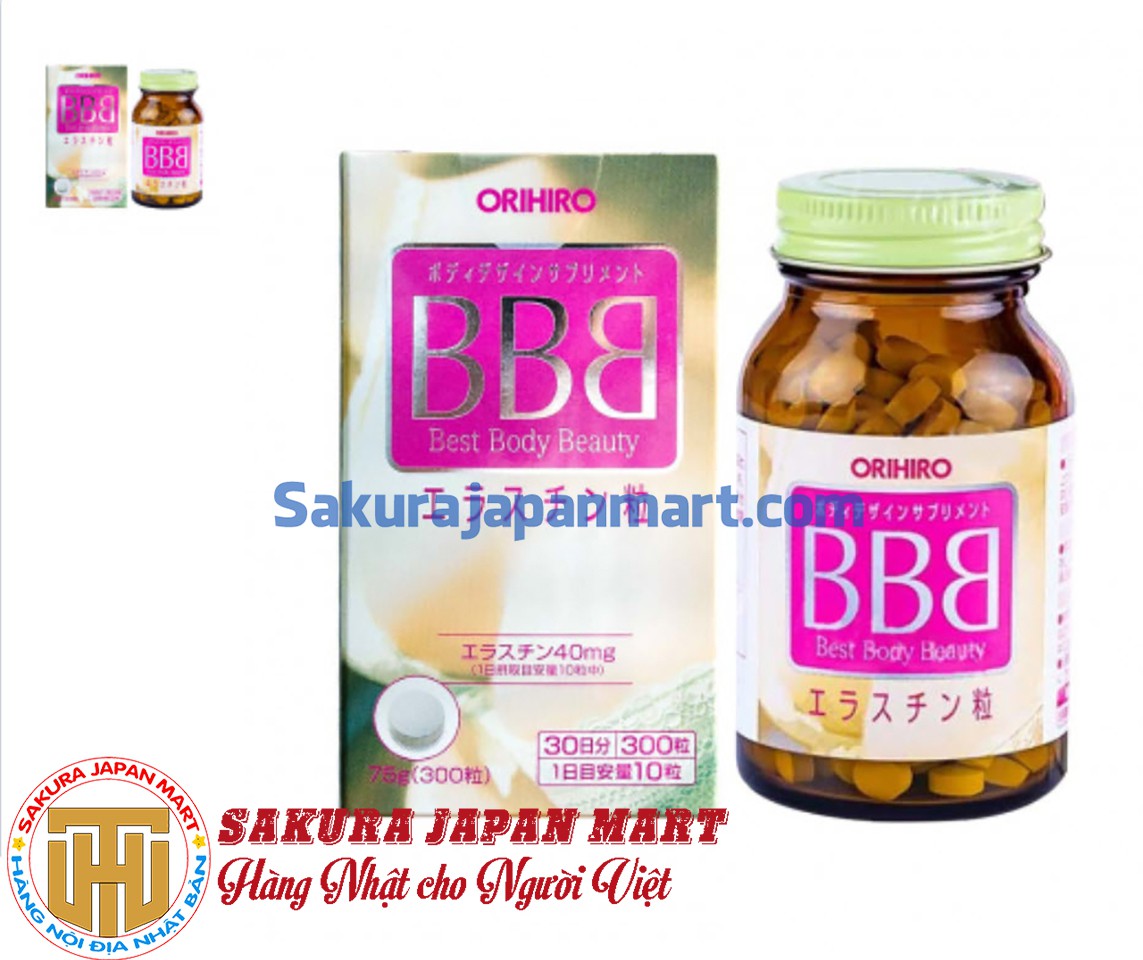Viên uống hỗ trợ nở ngực Orihiro BBB Best Body Beauty 300 viên